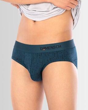 printed brief with elasticated waistband