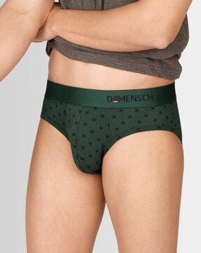 printed brief with elasticated waistband