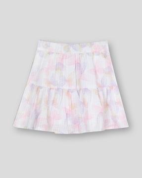 printed butterfly dobby skirt