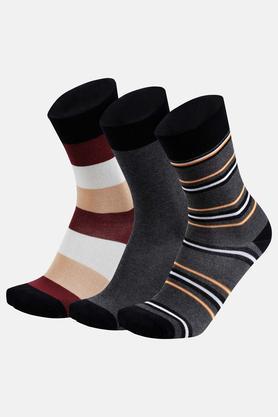 printed cotton blend mens casual wear crew socks - multi