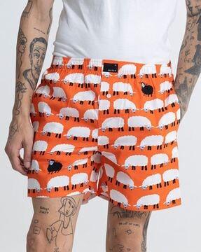 printed cotton boxers with insert pockets