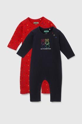 printed cotton infant boys rompers - red