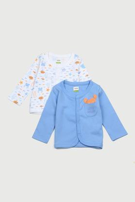 printed cotton infant boys vest - multi