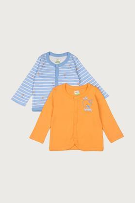 printed cotton infant boys vest - multi
