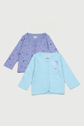 printed cotton infant infant girls vest - multi