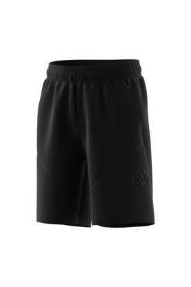 printed cotton loose fit boys shorts - black