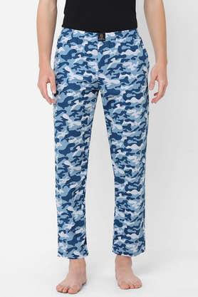 printed cotton men's pyjamas - blue