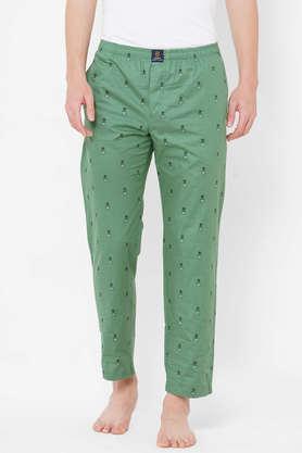 printed cotton men's pyjamas - green