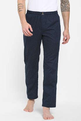 printed cotton men's pyjamas - navy