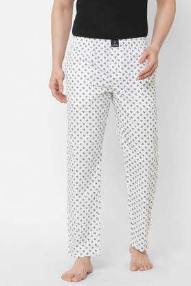 printed cotton men's pyjamas - white