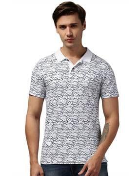 printed cotton polo t-shirt