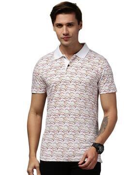 printed cotton polo t-shirt