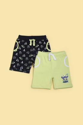 printed cotton regular fit infant boy's shorts - multi