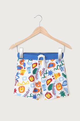 printed cotton regular fit infant boys shorts - multi