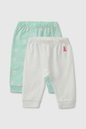 printed cotton regular fit infant girls leggings - white