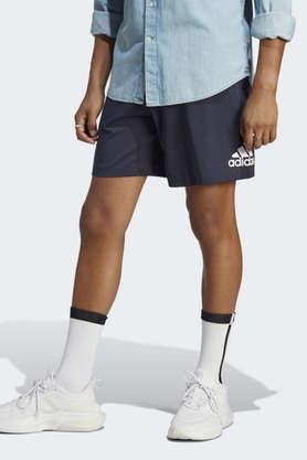 printed cotton regular fit men's casual shorts - blue