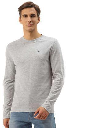 printed cotton regular fit men's t-shirt - grey