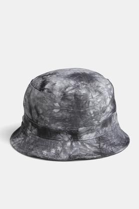 printed cotton regular fit mens cap - black