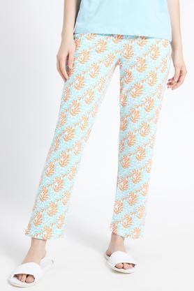 printed cotton regular fit women's pyjamas - mint