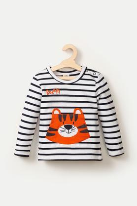 printed cotton round neck infant boys sweatshirts - multi