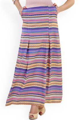 printed-crepe-regular-fit-women's-casual-skirt---multi