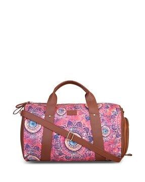printed duffle bag with detachable shoulder strap