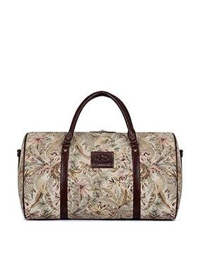 printed duffle bag with dual strap