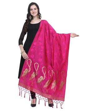 printed dupatta with fringes