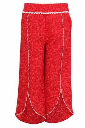 printed georgette regular fit girls culottes - red