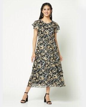 printed gown dress