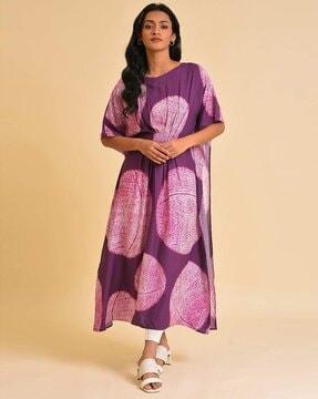 printed kaftan maxi dress