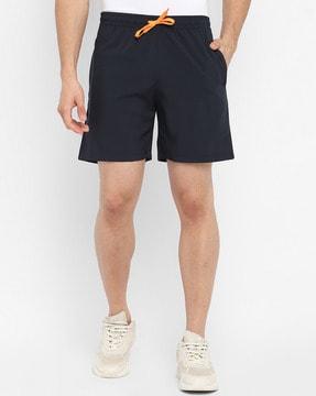 printed knit shorts with insert pockets