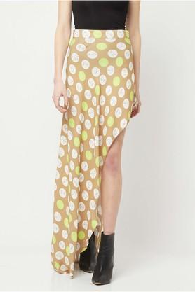 printed lyocell regular fit womens handerchief skirt - natural