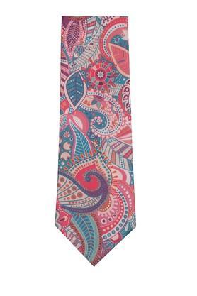 printed microfiber mens party wear necktie & pocket square gift set - pink