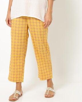 printed mid-rise ankle-length pants