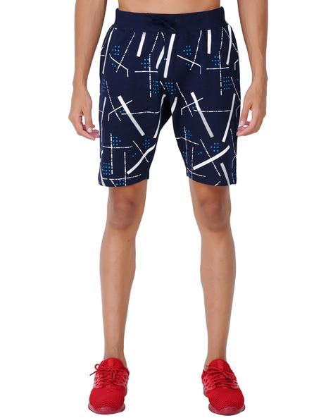 printed mid-rise slim fit shorts