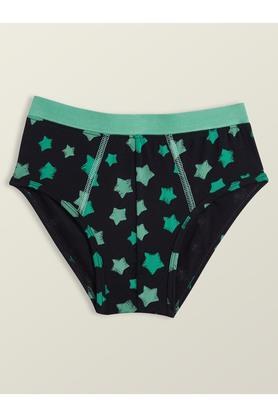 printed modal relaxed fit boys briefs - green