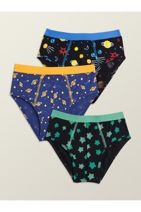 printed modal relaxed fit boys briefs - multi