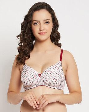 printed non-wired t-shirt bra