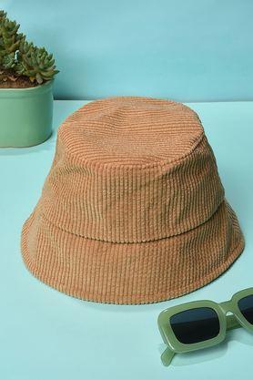 printed polyester men's corduroy bucket hat - natural