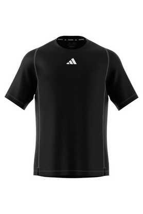 printed polyester regular fit men's t-shirt - black