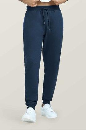 printed quest french terry cotton-blend mens joggers - blue