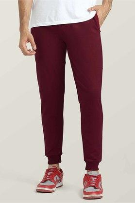 printed quest french terry cotton-blend mens joggers - red