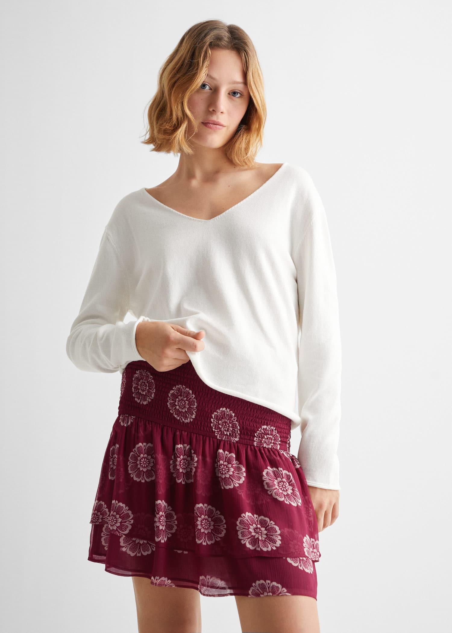 printed ruffle skirt
