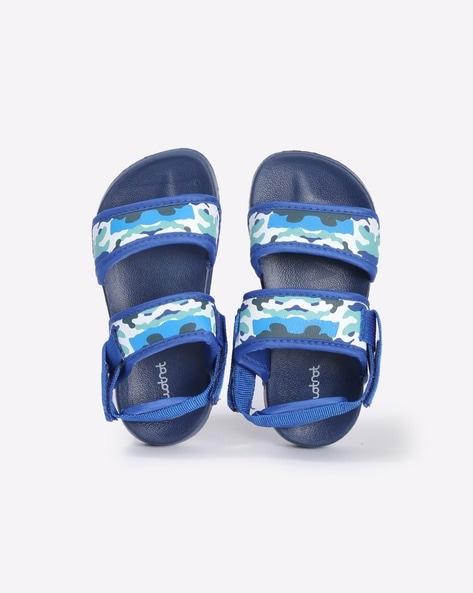 printed sandals with velcro fastening
