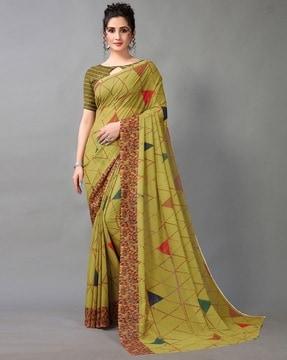 printed saree with blouse piece