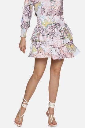 printed-satin-regular-fit-women's-mini-skirt---white