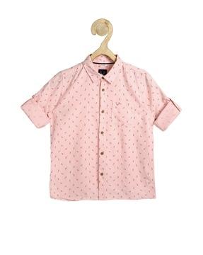 printed shirt with patch pocket