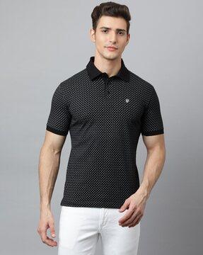 printed short-sleeve polo t-shirt