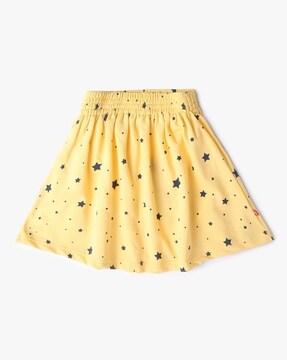 printed skirt with elasticated waist